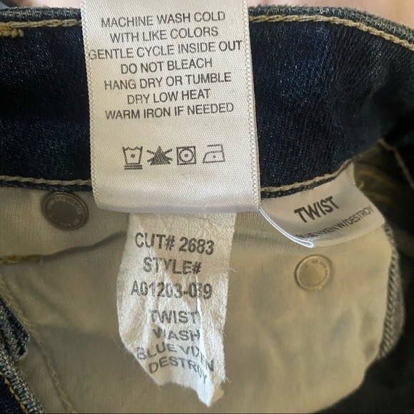 AMO Twist Blue Vixen Wash Destroyed Ankle Skinny Jeans - Picture 7 of 9